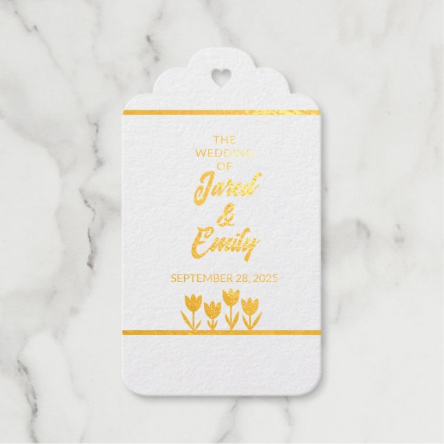 Wedding Yellow Foil Gift Tags (Front)