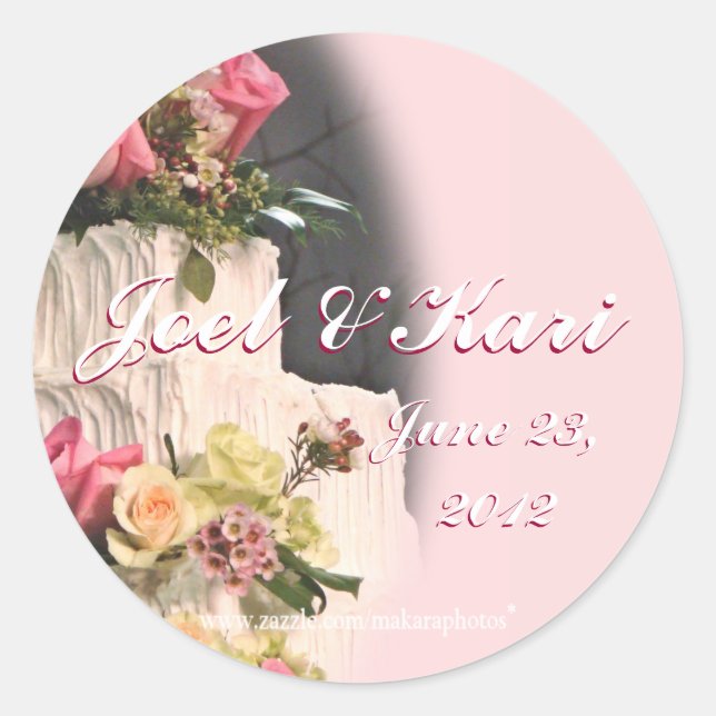 WeddingCakeSticker-customize Classic Round Sticker (Front)