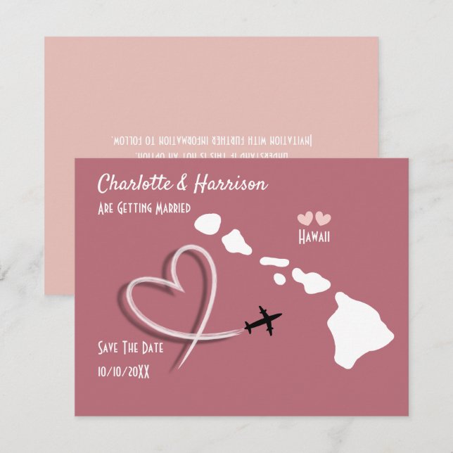 Weddings Destination Hawaii Save The Date (Front/Back)