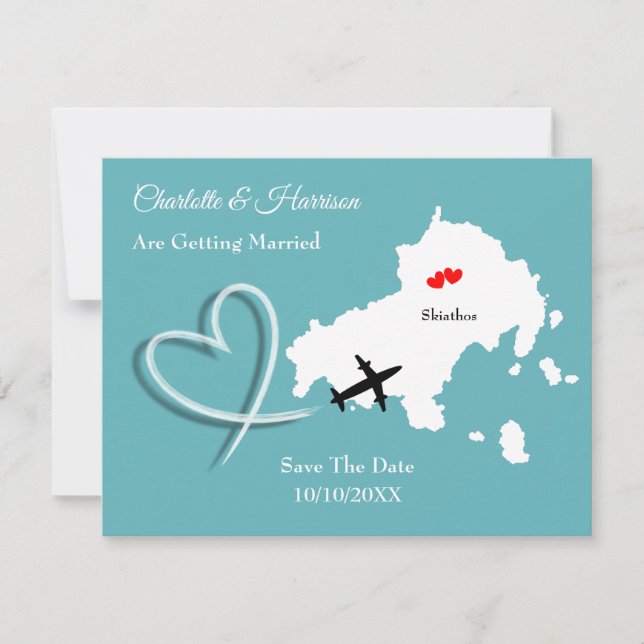 Weddings Destination Skiathos  Save The Date (Front)