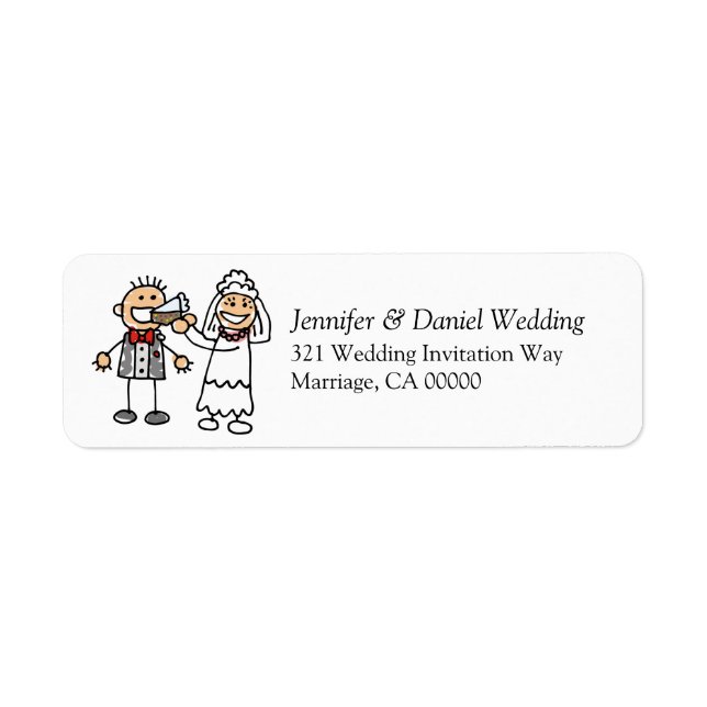 Weddings Invitation Return Address Sticker (Front)