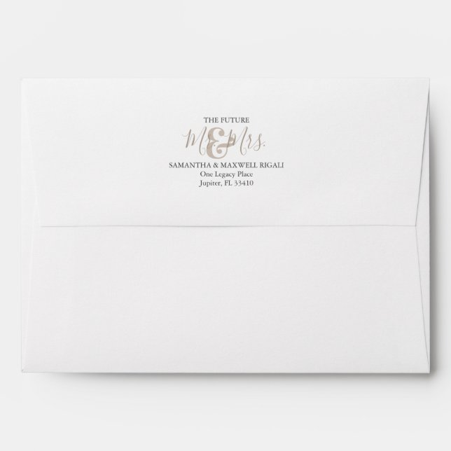 Weddings Return Address Envelopes Sandy Beige (Back (Top Flap))