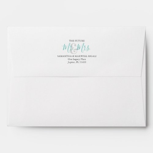 Weddings Return Address Envelopes Sea Glass Blue