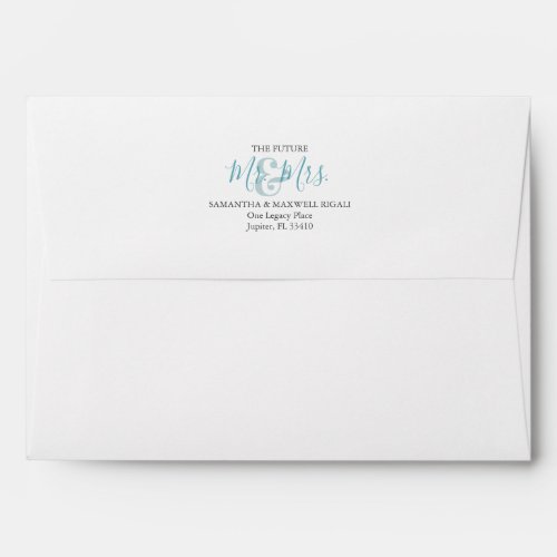 Weddings Return Address Envelopes Turquoise Blue