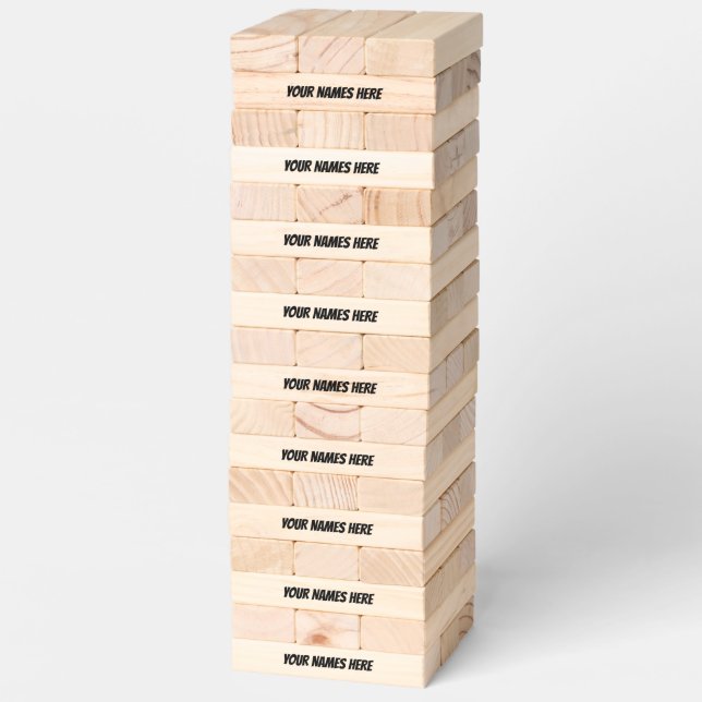 WEDDNG IMEMORY BLOCKS RUSTIC WOOD TOPPLE TOWER  (Assembled)