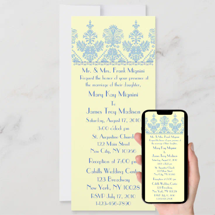 Wedgewood Formal Trim Motif Wedding Invitation Zazzle