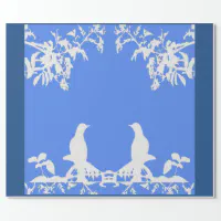 Blue and White Traditional Chintz Pattern Wrapping Paper