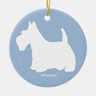 Wedgewoof Scottish Terrier Blue Ceramic Ornament