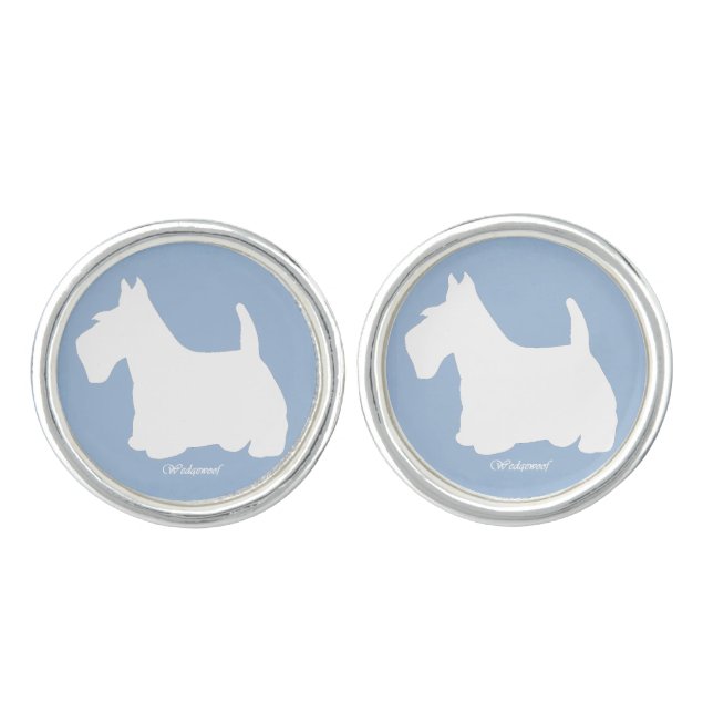 Wedgewoof Scottish Terrier Cufflinks (Front)