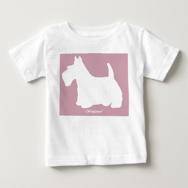 Wedgewoof Scottish Terrier Pink Baby T-Shirt (Front)