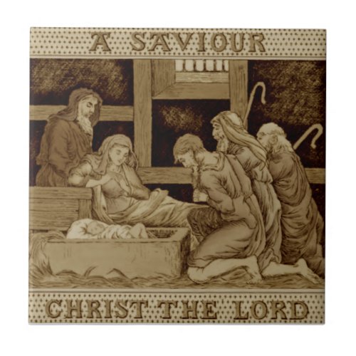 Wedgwood Birth of Jesus Sepia Antique Reproduction Ceramic Tile