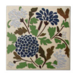 Wedgwood Blue Floral Slip Stenciled Repro Antique Ceramic Tile<br><div class="desc">Reproduced from an antique Wedgwood tile that was stenciled with slip (colored clay). This tile features blue and white flowers with green and brown leaves and stems against a creamy very light beige background. Can be framed to hang on a wall, used as an accent wall tile, trivet, coaster, or...</div>
