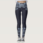 Wedgwood Leggings<br><div class="desc">This dark blue pattern is inspired by a Wedgwood plate dating to 1889, depicting dogwood blossoms. This stained and cracked brown patterned, square plate was picked up at my local flea years ago, the first of a budding collection of brown and white porcelain. I admit appreciating its beauty much more...</div>
