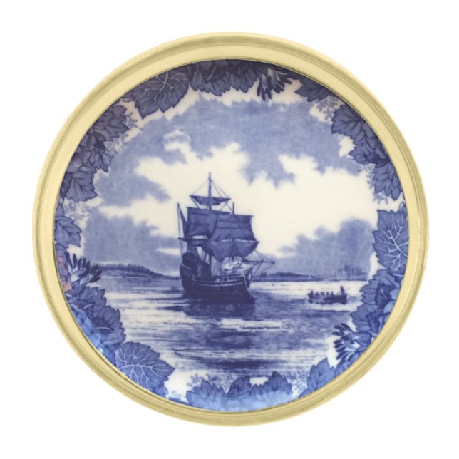 Wedgwood Mayflower Arrives 1620 Provincetown Pin (Front)