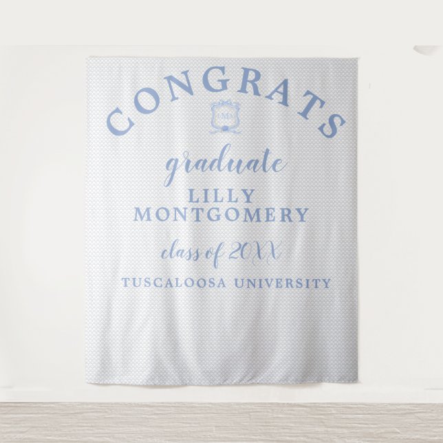 Wedgwood Monogram Graduation Photo Backdrop (Front)