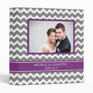 Weding Photo Binder Purple Grey Chevrons