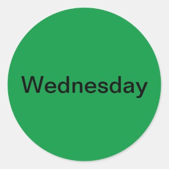 Wednesday Day Of The Week Green Stickers by Cherylsart at Zazzle