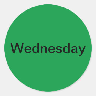 Wednesday Day of the Week Green Stickers
