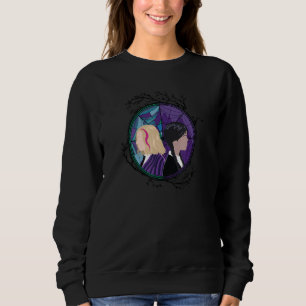Wednesday Enid Stained Glass Spider Web Silhouette Sweatshirt