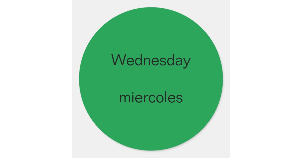 Wednesday miercoles English to Spanish Stickers