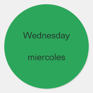 Wednesday miercoles English to Spanish Stickers