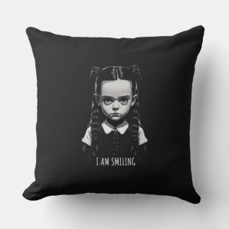 Wednesday mood pilow - I am smiling Throw Pillow