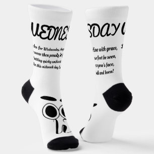Wednesday Poem Socks - Trendy, Funny, White&Black