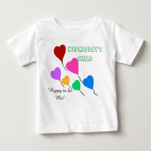 Wednesdays Child Heart Balloons Baby T_Shirt