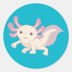 Wee Adorable Axolotl Classic Round Sticker