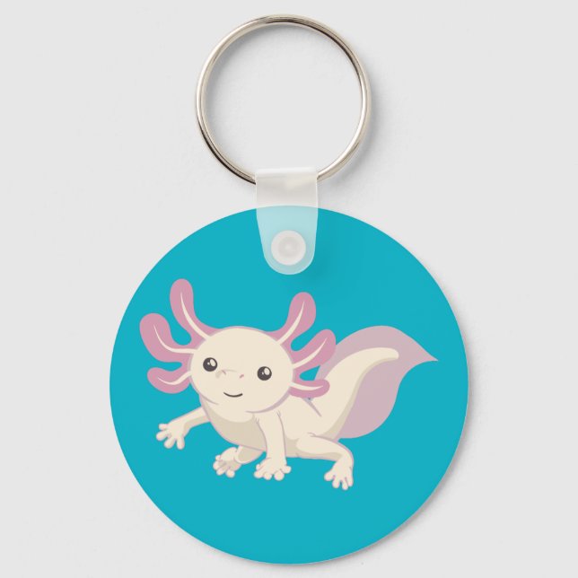 Wee Adorable Axolotl Keychain (Front)