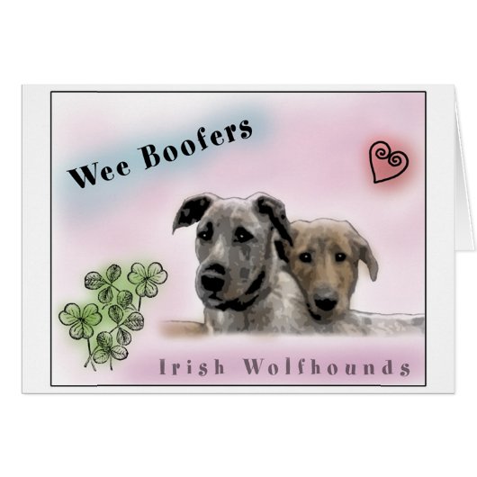 Wee Boofers - Irish Wolfhounds Cards (Front Horizontal)