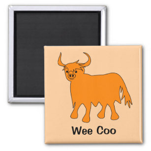 "Wee Coo" Scottish Highland Cow Fridge Magnet