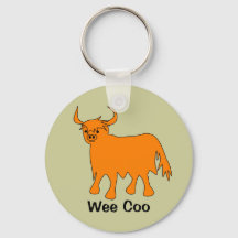 "Wee Coo" Scottish Highland Cow keychain