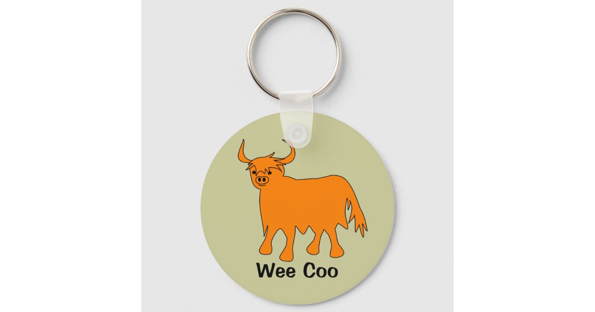 Wee Coo Scottish Highland Cow keychain