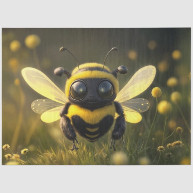 Wee Electric Bee Decoupage Paper | Tiny But Mighty (Front)