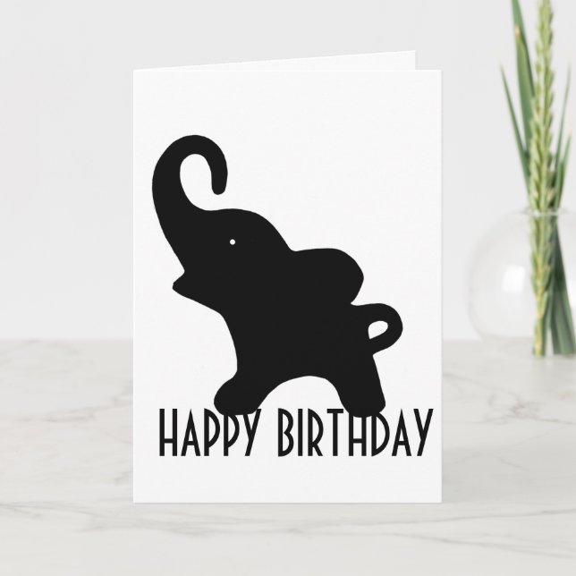 Wee Elephant Happy Birthday Card (Front)