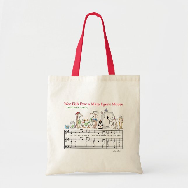 WEE FISH EWE A MARE EGRETS MOOSE Sandra Boynton Tote Bag (Front)
