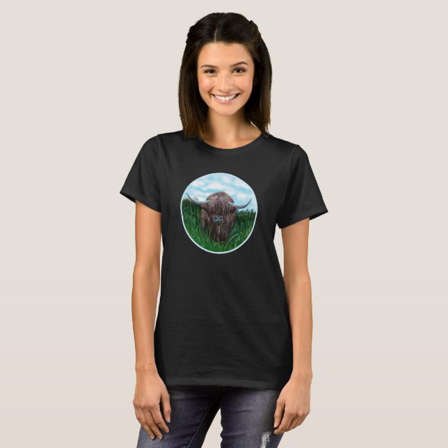 Wee Heilan Coo In The Meadow T-Shirt (Front Full)
