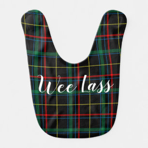 Wee Lass Scottish Scotland Tartan Baby Bib