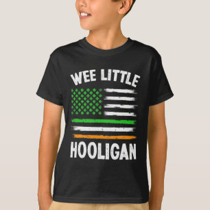 Wee Little Hooligan Fun St Patrick's Day Shamrock  T-Shirt