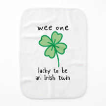 Wee one-lucky to be an Irish twin burp cloth