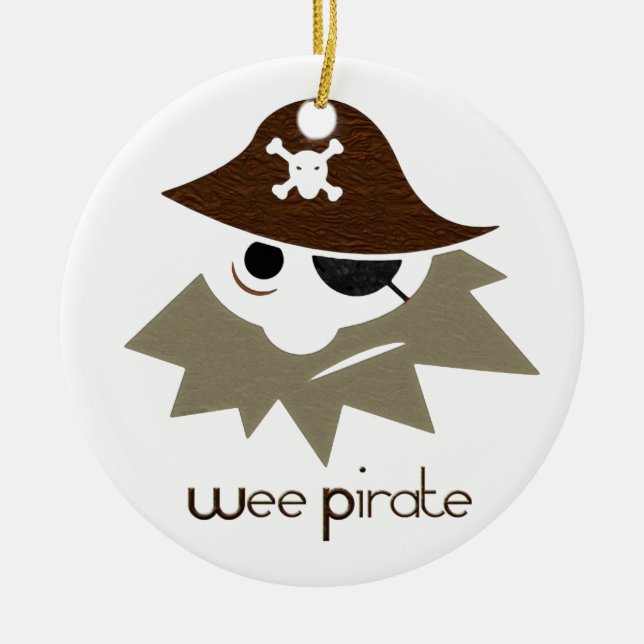 Wee Pirate Ceramic Ornament (Front)