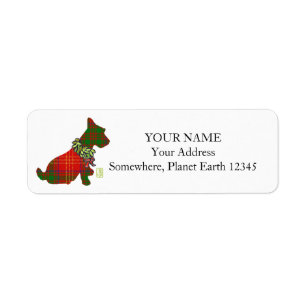 Wee Scottie Dog Merry Ruff! Ruff! Return Label