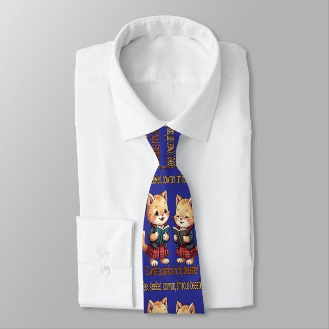 Wee, Sleeket, Cowran Timrous Beastie  Neck Tie (Tied)