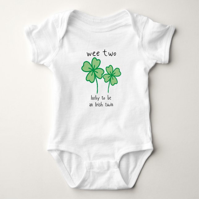 Wee Two-lucky to be an Irish twin - baby bodysuit (Front)