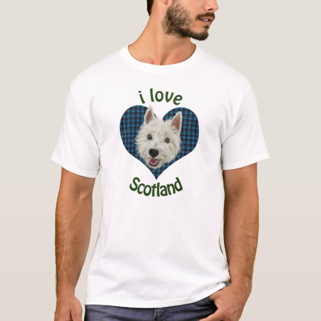 Wee Westie, I Love Scotland T-Shirt (Front)