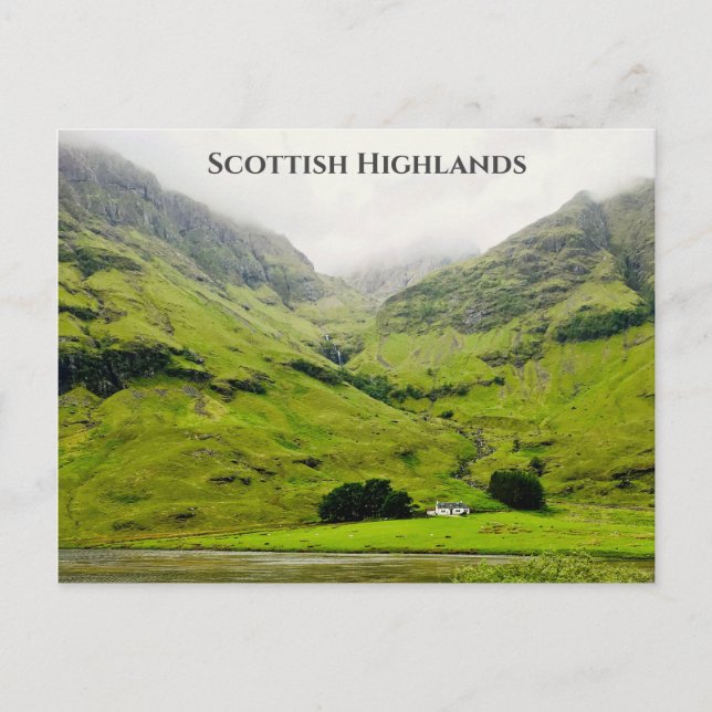 Wee White House Glen Coe Scottish Highlands Postcard (Front)