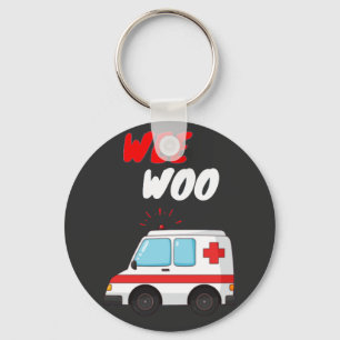 Wee Woo Ambulance AMR Funny EMS EMT Paramedic Gift Keychain