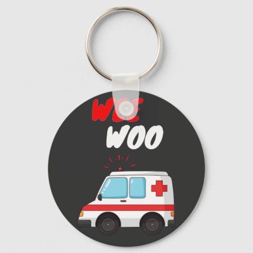 Wee Woo Ambulance AMR Funny EMS EMT Paramedic Gift Keychain