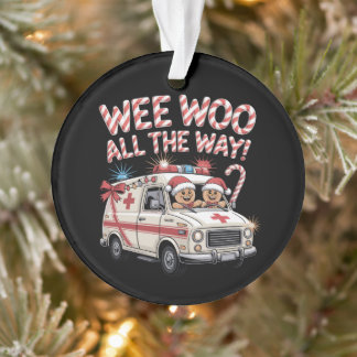 Wee Woo Christmas Ambulance Gingerbread Candy Xmas Ornament